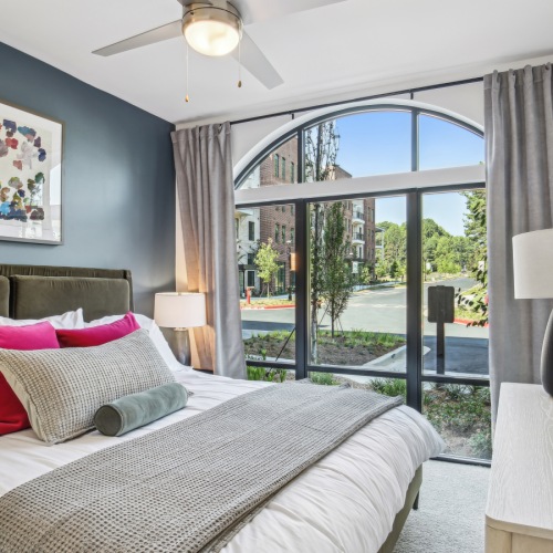 Beautiful bedrooms to fit every need Modern bedroom at The Lacy new apartments in Kennesaw