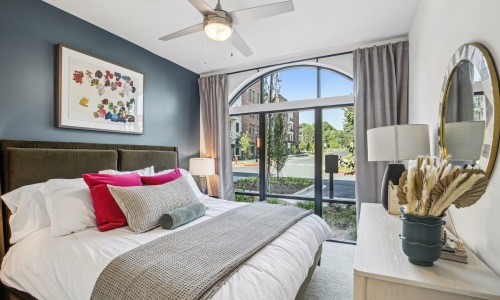 Modern bedroom at The Lacy new apartments in Kennesaw